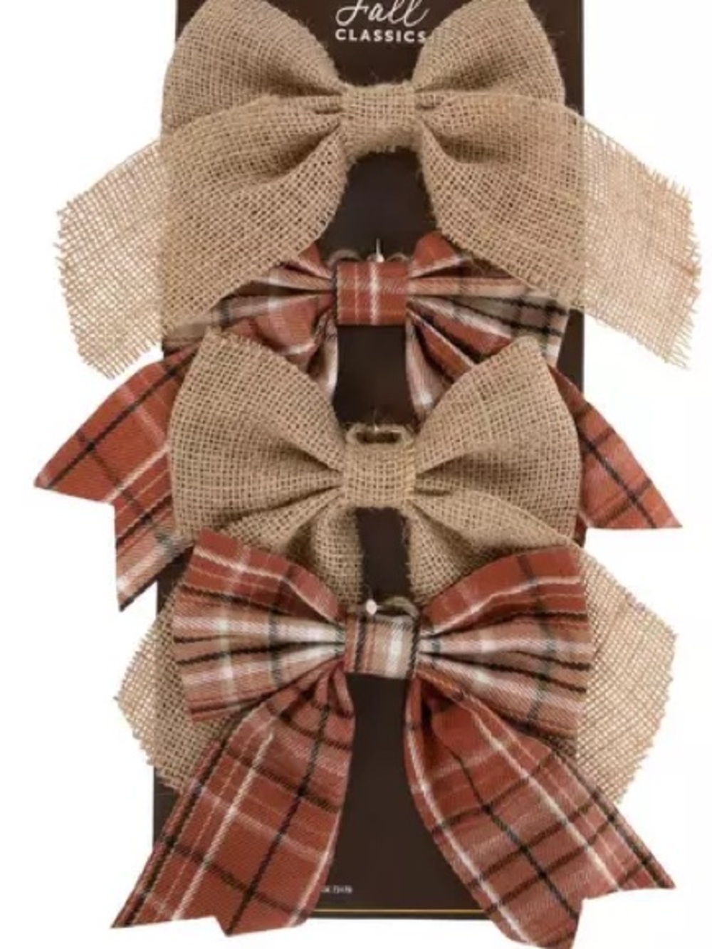 (2) Sets Plaid & Burlap Bows